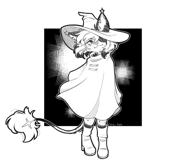 an image of my cat oc, frin, by @hey_sye!